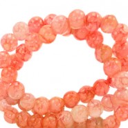 Glaskralen gemêleerd 6mm Salmon orange